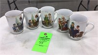 5 Norman Rockwell cups