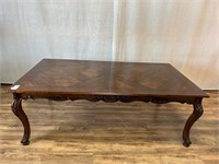Dark Wood Parquet Top Dining Table No Chairs