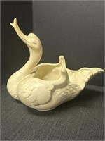Hull Art pottery, Swan planter, off white