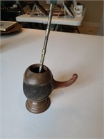 Argentian Tea Infuser cup w/ Tea Straw. Dining Roo