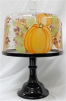 Mosser Glass Hand Painted Large Cake Dome