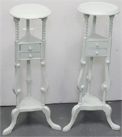 Pr Painted Plant Stands 33"
