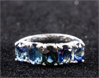 10k White Gold Sapphire Ring