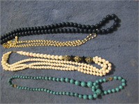 4 Necklaces and 1 Bracelet -Blue, Black, etc