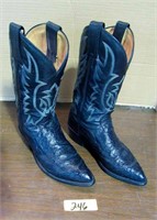 Tony Lama Cowboy Boots, Ostrich, Sz. 8