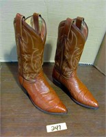 Tony Lama Cowboy Boots, Ostrich, Sz. 8