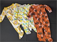 (3) 6M Zipper Pajamas: [Carter's & Lamaze] Girl