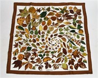 Hermes, "Tourbillons" Silk Scarf in Brown