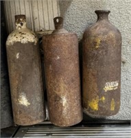 Antique Metal Bottles