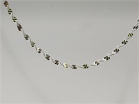 Silver Twist Chain Necklace 22" Long Stamped 925