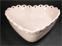 Vintage LONGABERGER Pierced Porcelain Heart Bowl