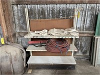 Metal Shelving Unit, Garden Hose