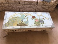 HAND PAINTED GOLDEN DRAGON TABLE WITH PEACOCK