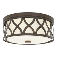 Hampton Bay Montrose 14 in. 3-Light Bronze Flush M