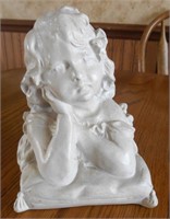 VINTAGE BUST OF LITTLE GIRL ON PILLOW