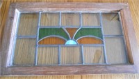 ANTIQUE TRANSOM STAINED GLASS WINDOW