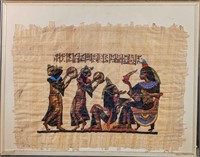Hand Painted Egyptian Papyrus Art Musicians
