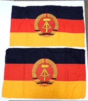 (2) OLD EAST GERMANY FLAGS / BANNERS