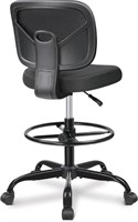 Primy Office Drafting Chair. Armless, Tall with Ad