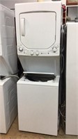 GE White Stacking Washer & Dryer MFA