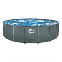 Blue Wave Gray Rattan 18-ft Round Pool
