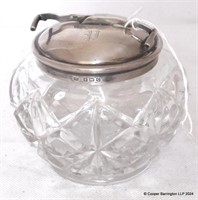 KG V  Silver Mounted Crystal Pickle/Sugar Lump Jar