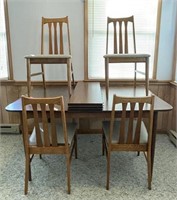 Mid Century Dining Table & 4 Chairs