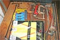 Pipe Wrenches, Utility Knife, C-Clamps