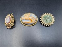 Antique Cameo & Stone Brooches