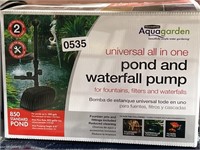 AQUA GARDEN POND AND WATERFALL PUMP RETAIL $300