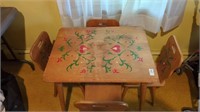 Child's wood table & chair set