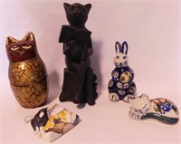 3 cat figurines: Ceramic handmade in Poland,