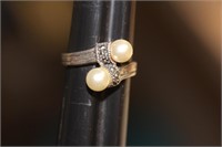 Sterling and Pearl Ring