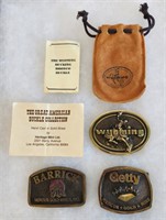 1979 Wyoming & Gold Mines Brass Belt Buckles