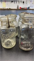 4 ball canning jars with locking wire and lids,