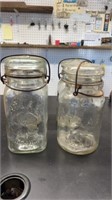 4 vintage atlas canning jars with locking wire, 3