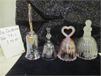 4pc Collector Glass Bells - Disney / Goebel