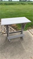 Gray painted wood table 34"wx29"h