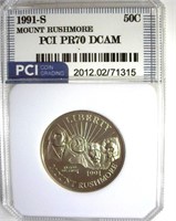 1991-S 50c Mt Rushmore PCI PR70 DCAM