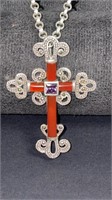Beautiful Sterling Cross Pendant on 19 inch
