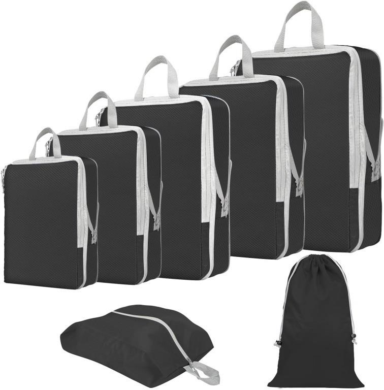 6 pcs - black Compression Packing Cubes for