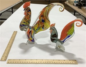 Rooster glass decor