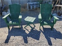 H- 2 Adirondack Chair W/ Ottomans And Side table
