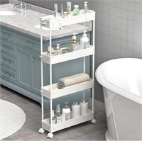 SPACELEAD Slim Storage Cart 4 Tier,Bathroom Storag
