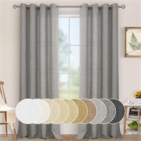 LAMIT Natural Linen Curtains for Bedroom, 84 Inch