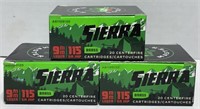 (OO) Sierra 9mm Luger Brass Centerfire Cartridges,