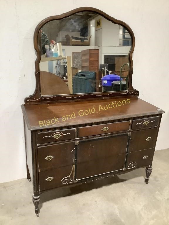 Antique Walnut  Dresser w/ Mirror