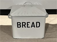 8.5-inch White Metal Bread Box Bin