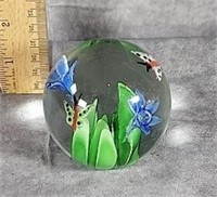 FLOWER AND BUTTERFLY PAPER WEIGHT