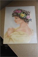 Signed Carol Scott Porcelain Plaque